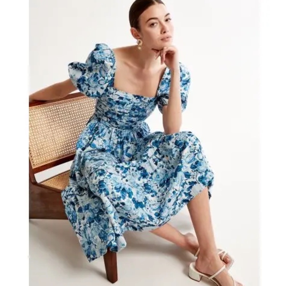 Emerson Poplin Puff Sleeve Midi Dress